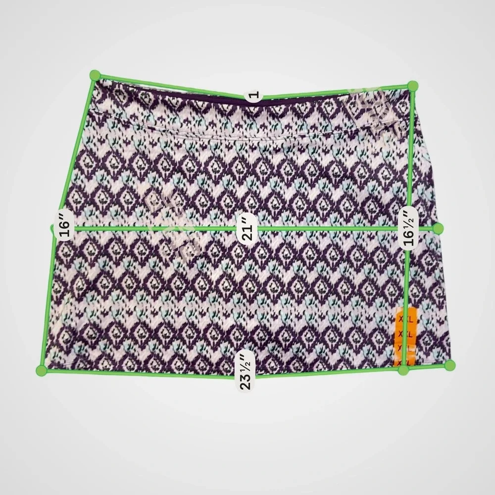 Tranquility by Colorado Clothing Womens XXL Purple Ikat Diamond Active Skort NWT